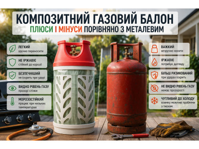 Композитний газовий балон: плюси та мінуси в порівнянні з металевим