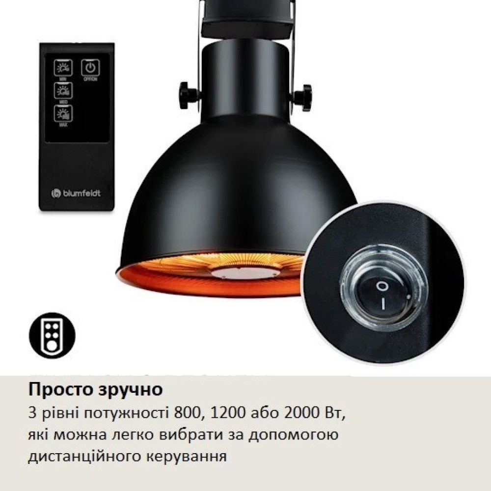 Инфракрасный обогреватель электрический 2 кВт Blumfeldt Heatbell Ceiling Smart